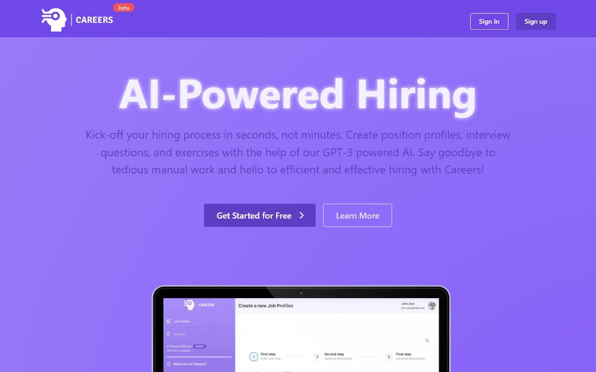 Captura de Careers AI