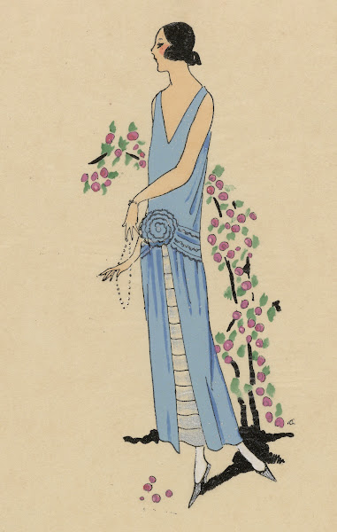 TURQUOISE  Une étroite gaine de moire 1923