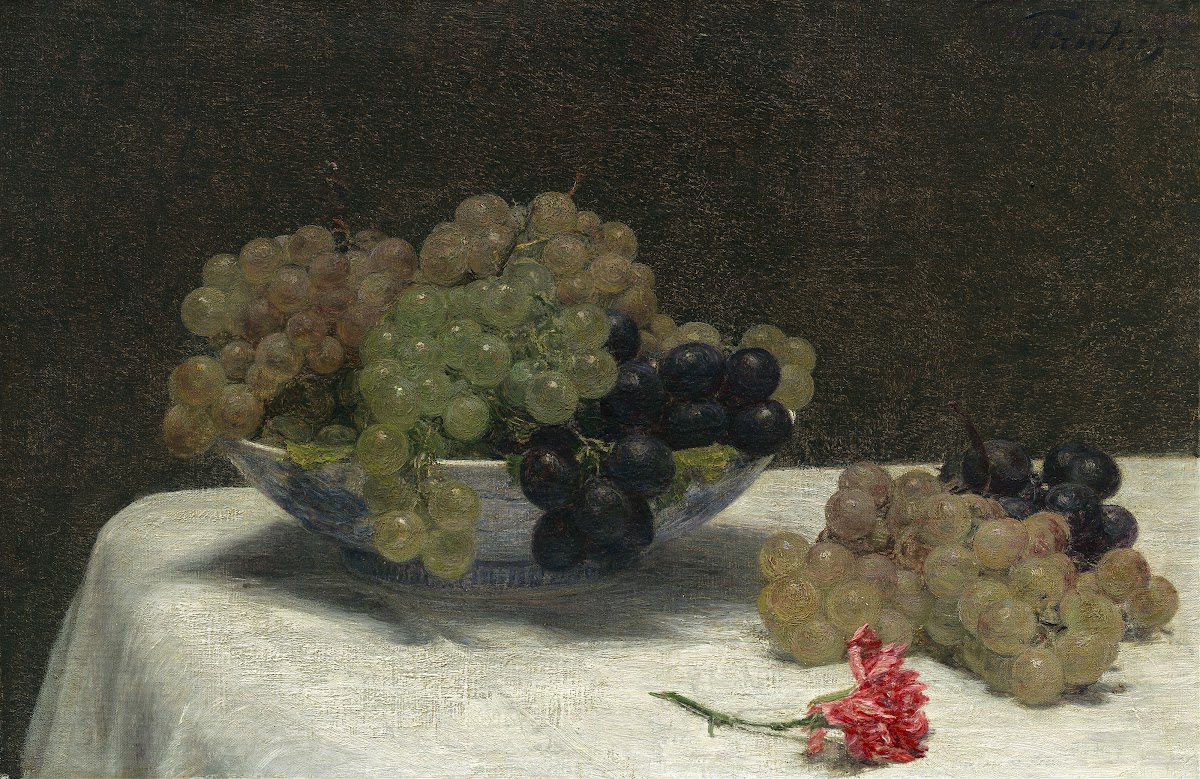 Still Life with Grapes and a Carnation c 1880
