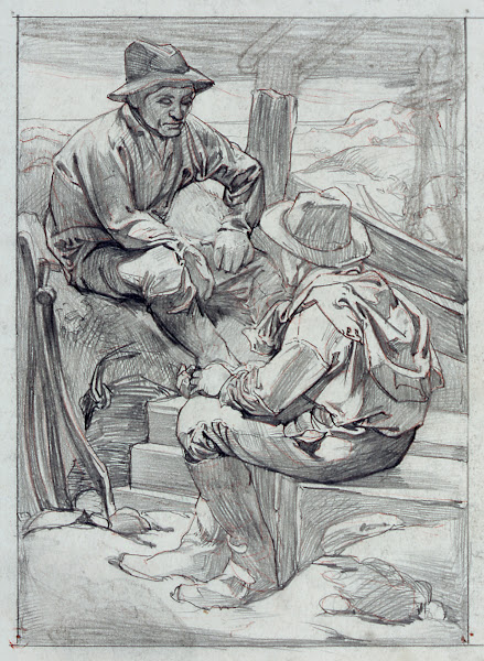 Two bank construction workers
