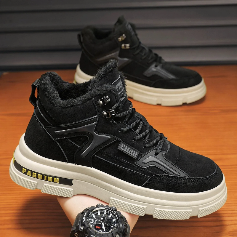 Insulated Men's Winter Boots, Non-slip Sole