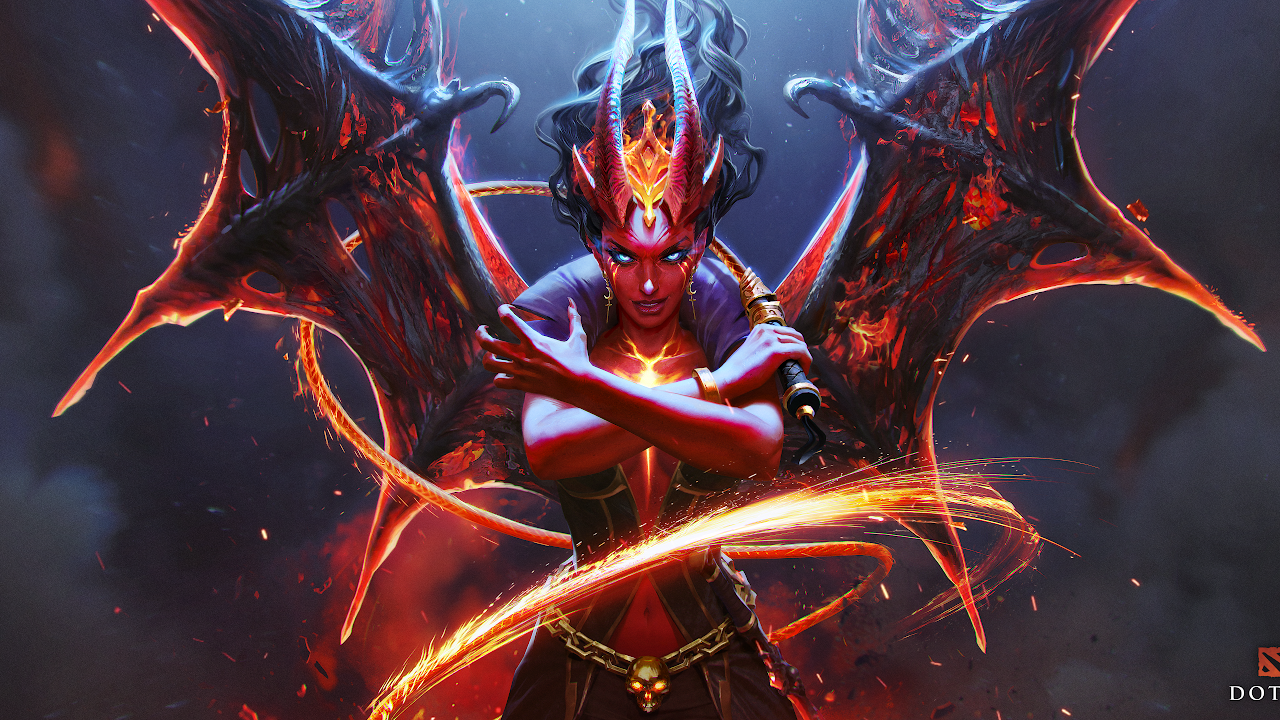 Queen Of Pain, Dota 2, Fantasy Girl, Pc Gaming, Fantasy Art 4K Desktop Wallpaper