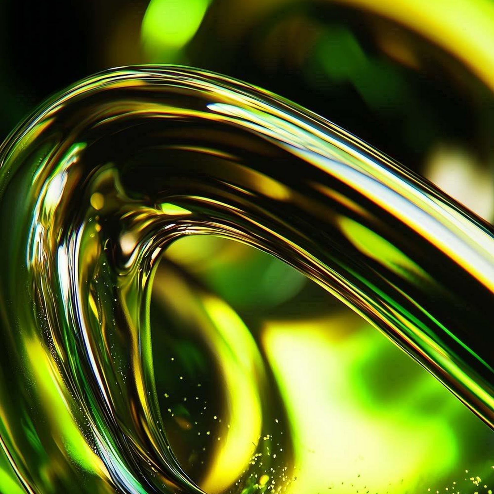 Download Glossy Green Liquid Abstract iPhone