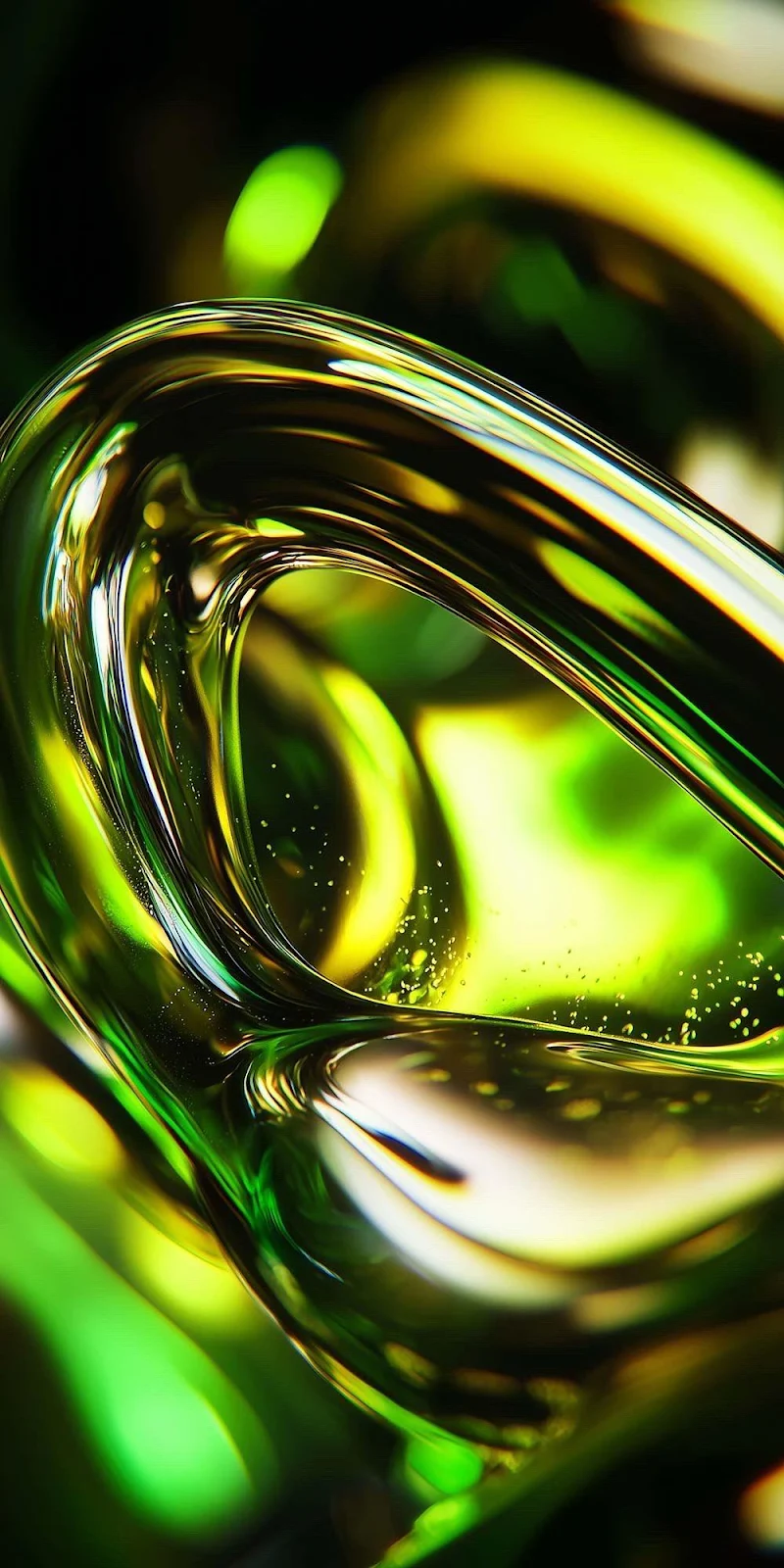 Glossy Green Liquid Abstract - Digital Art iPhone Wallpaper (1000x2000)