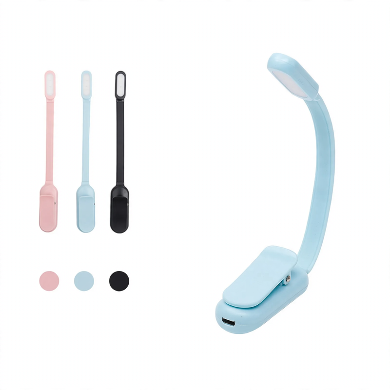 Mini LED Clip Light with Three Brightness Levels and USB Charging