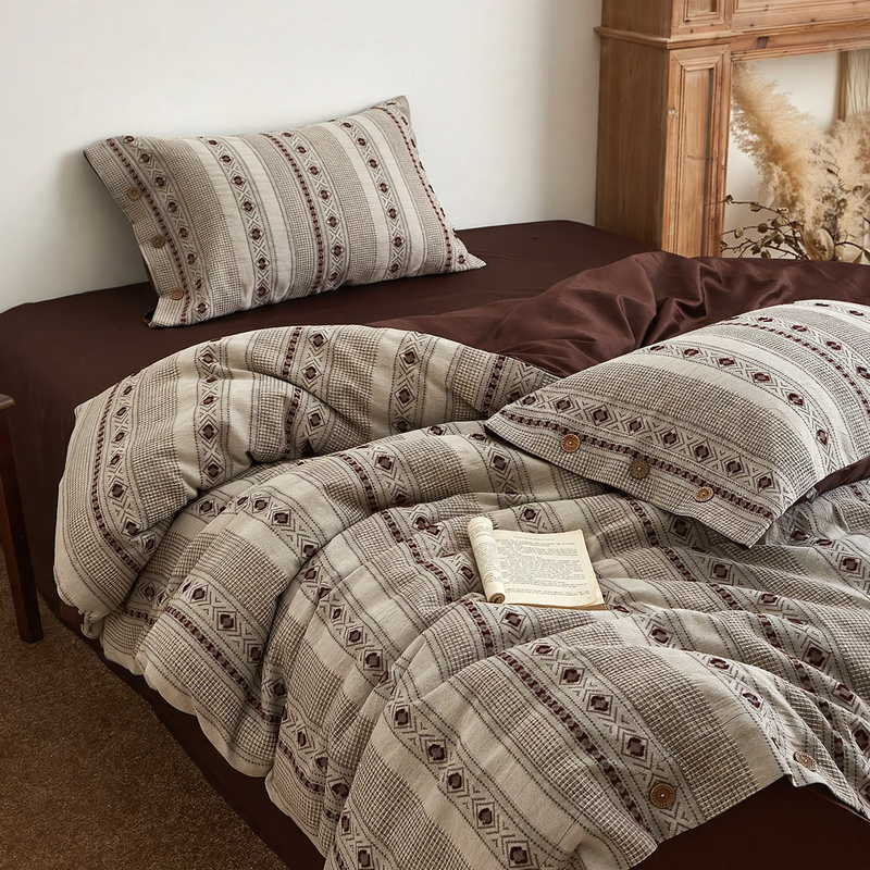 Pure cotton bedding set, high-density, Wabi-Sabi style