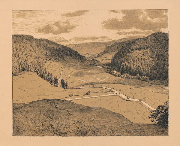 View of St Blasien with the cathedral dome in the distance 1899