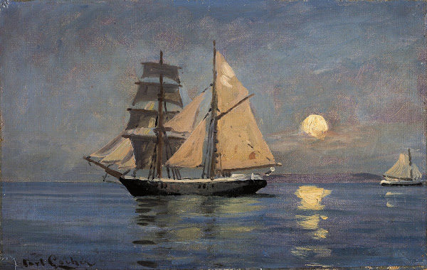 Night atmosphere at see Full moon