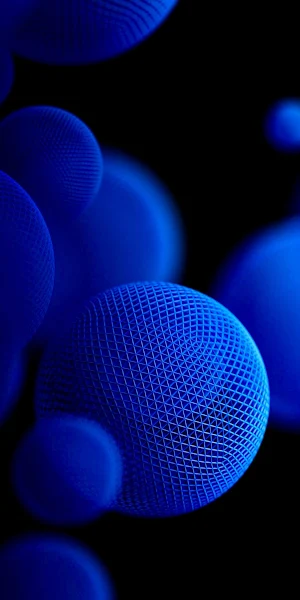 Blue, Sphere, Abstract, 3D Render Full HD iPhone Wallpaper Background