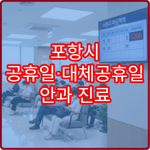 포항시 공휴일·대체공휴일 안과 진료 결막염·다래끼 치료