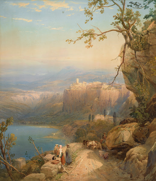 The Town and Lake of Nemi South Italy 1880