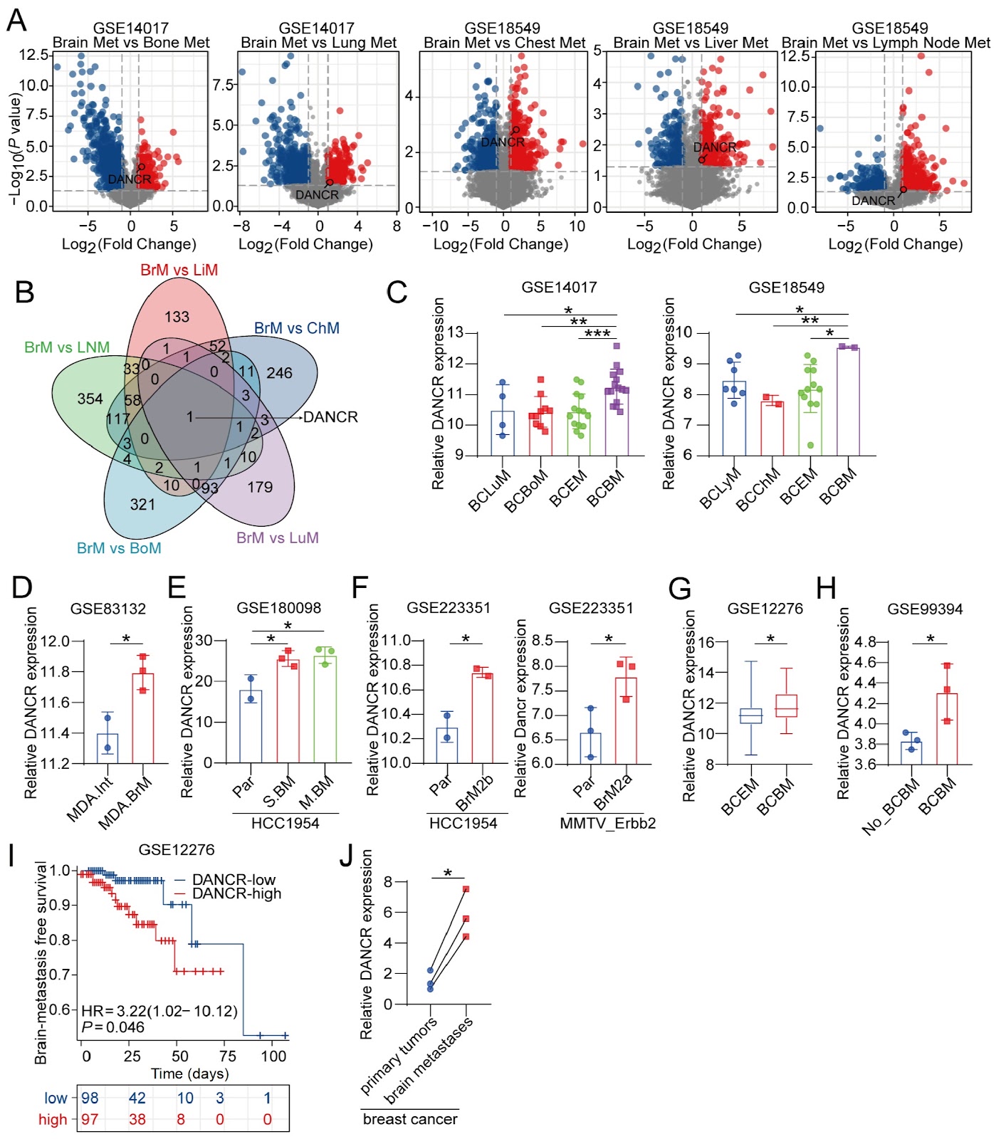 The lncRNA DANCR promotes breast cancer brain metastasis by acting as a ceRNA for miR-758-3p to regulate PTGS2 expression