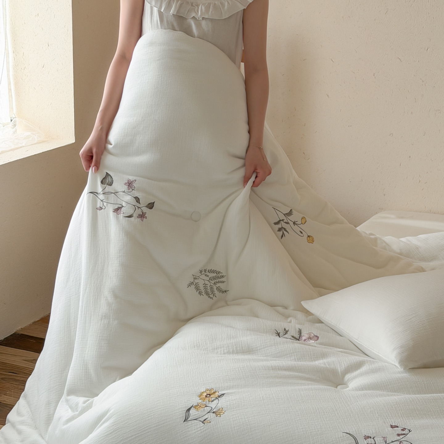Cotton-silk blanket, 10% silk content, various sizes