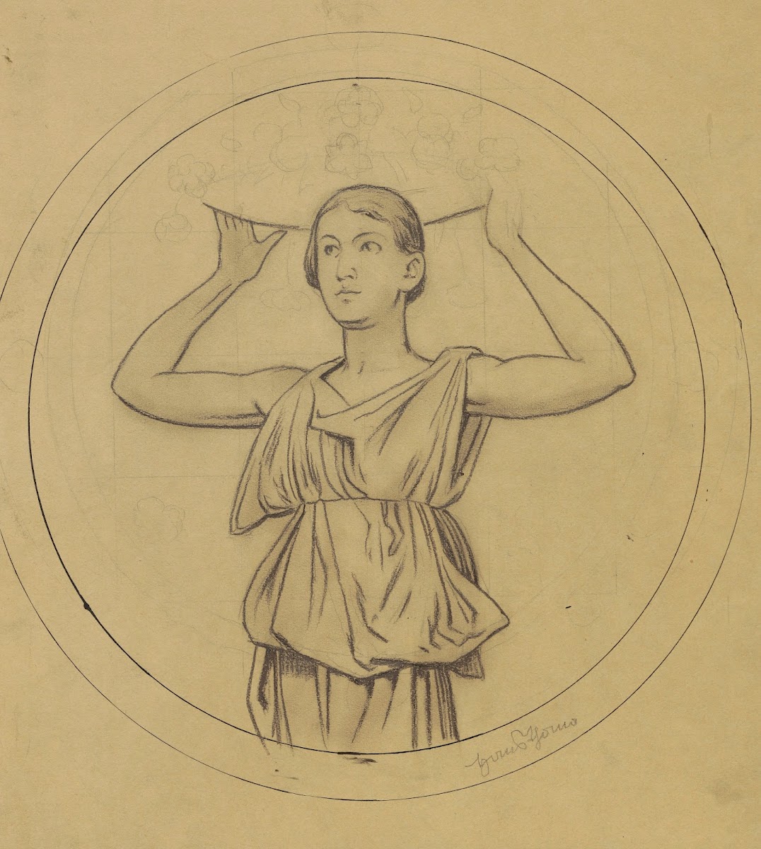Woman with a basket on her head 1880   1920