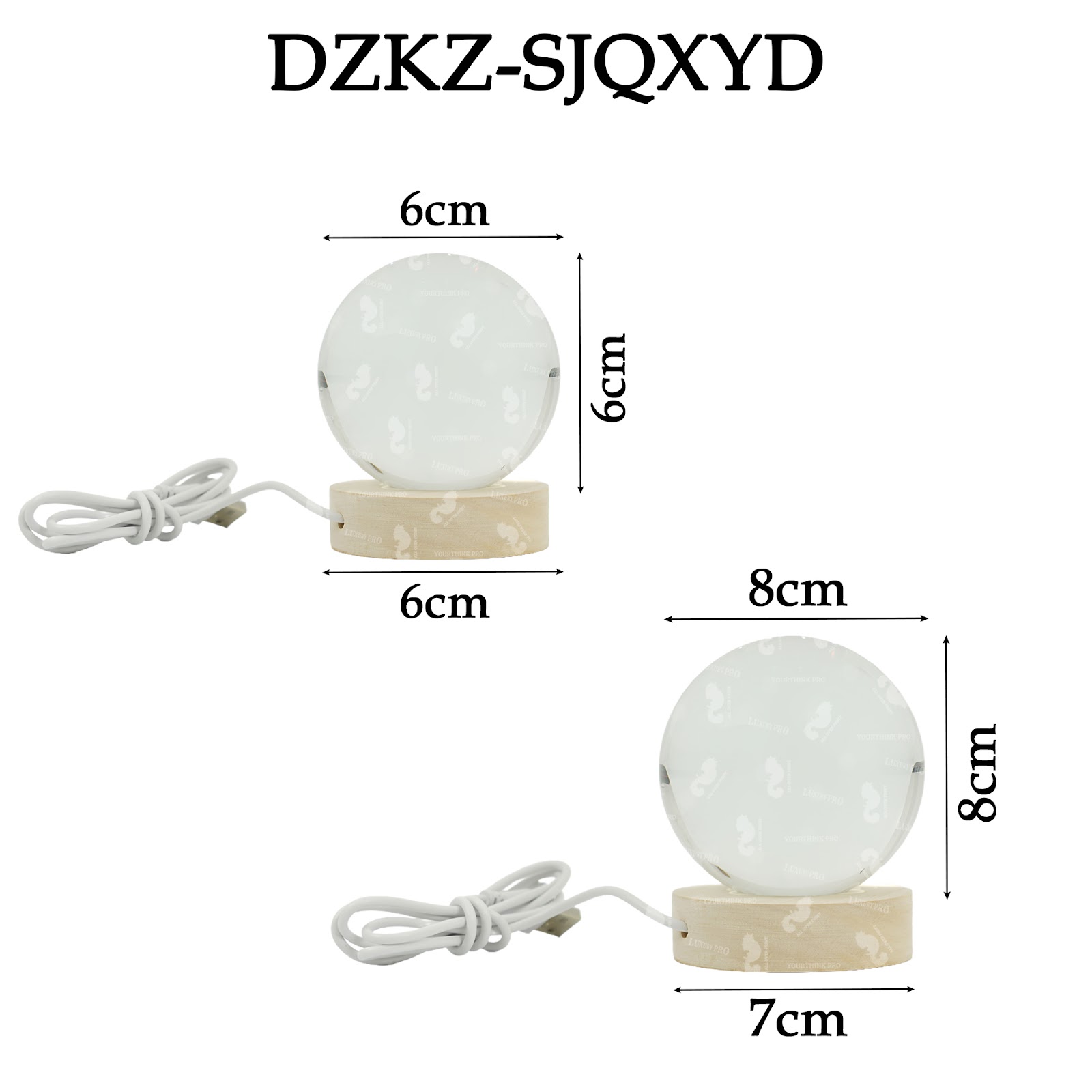 Personalized Crystal Ball Night Light (Engraved base)