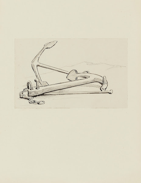 Deux ancres  dessin non utilisé 1920 1921