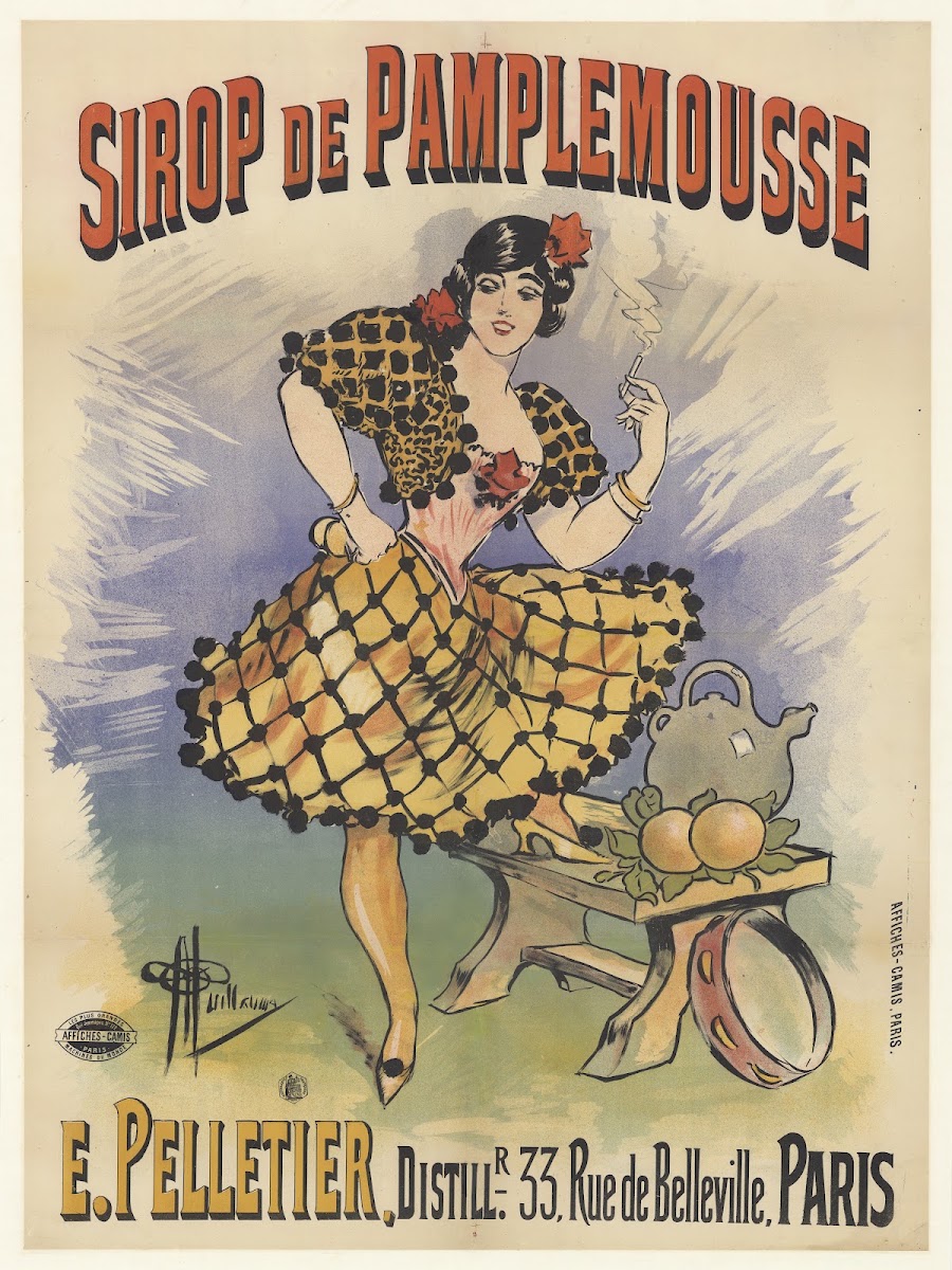 Sirop de pamplemousse E Pelletier Paris 1895 1900