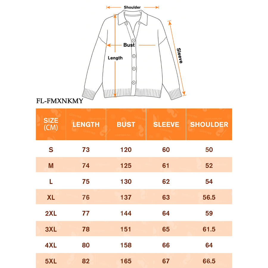 AOP Turn Down Collar Button Knit Sweater (Artificial Wool)