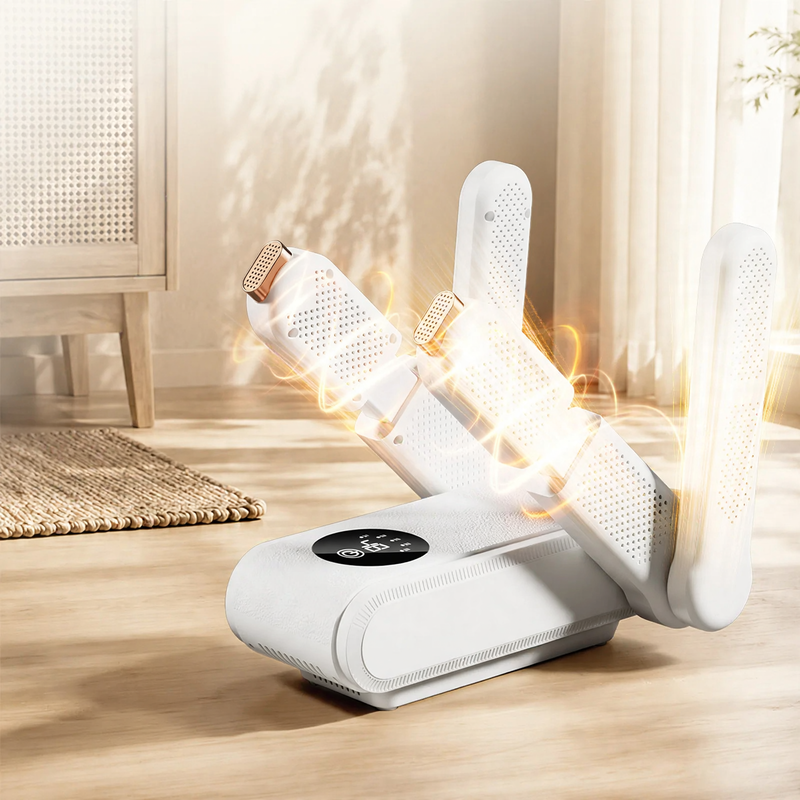 Foldable electric shoe dryer with timer and heating function
