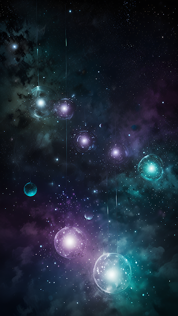 Cosmic Spheres Nebula Galaxy Fantasy Artwork - Free mobile Wallpaper