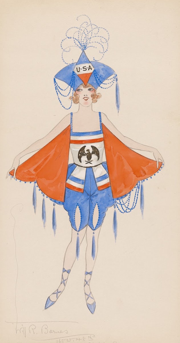 Costume for girls in red white and blue 1922