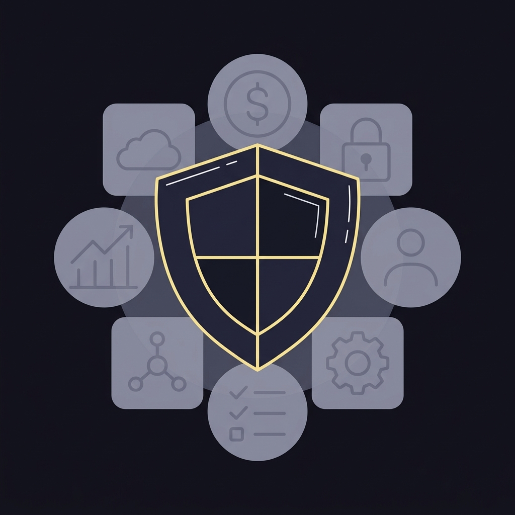 Minimal 2D vector of a central shield protecting faded platform icons behind it to represent centralized protection and account controls How to Use Self-Exclusion and Account Controls