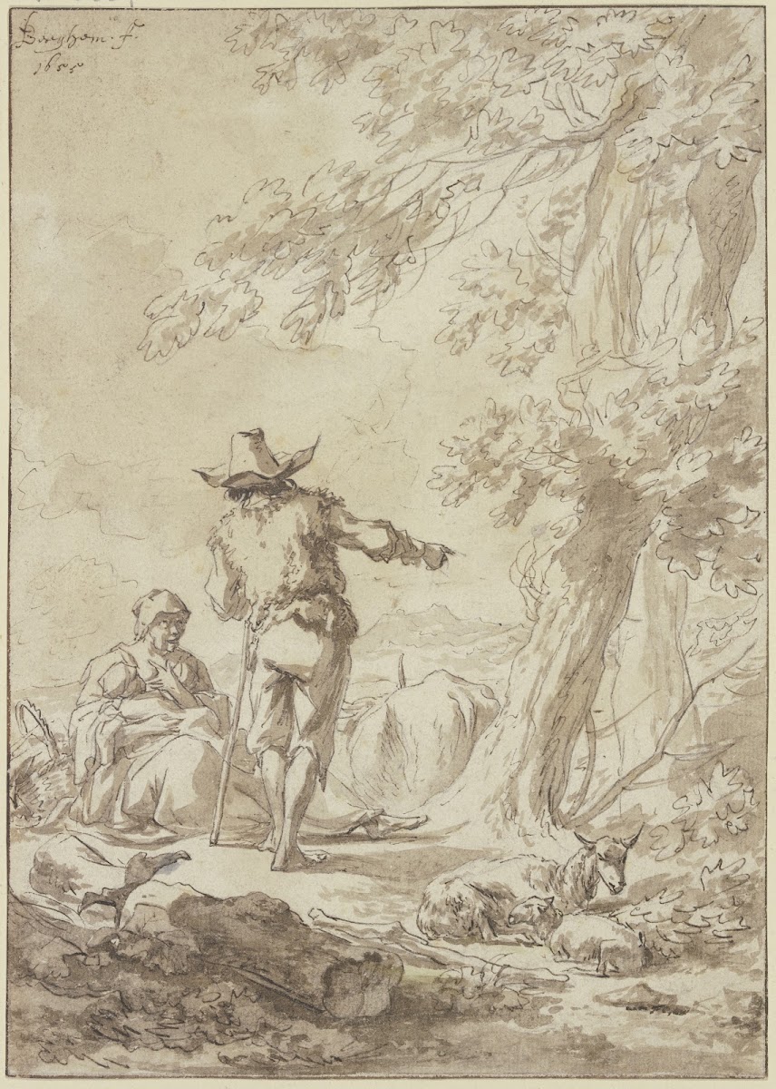 Hirtenfamilie unter einem Baume ruhend 1655