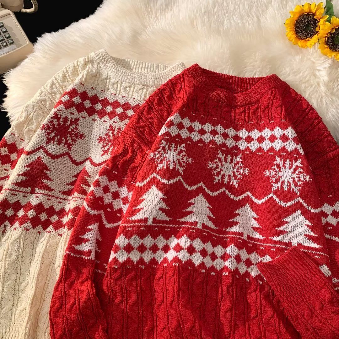 Retro knitted sweater in American style