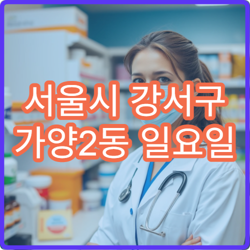 서울시 강서구 가양2동 일요일 당직 약국 영업 해열제·소화제 상담 가능한 곳