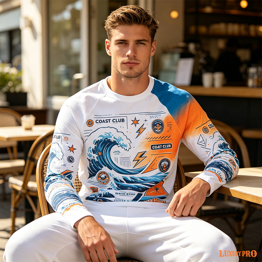 AOP A-line sleeve long-sleeved shirt