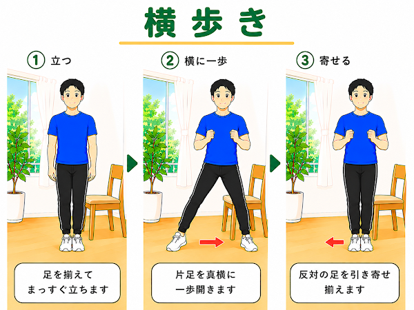 横歩き