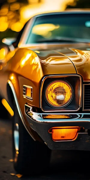 Classic Car, Automotive, Vintage, Headlight iPhone Wallpaper Background