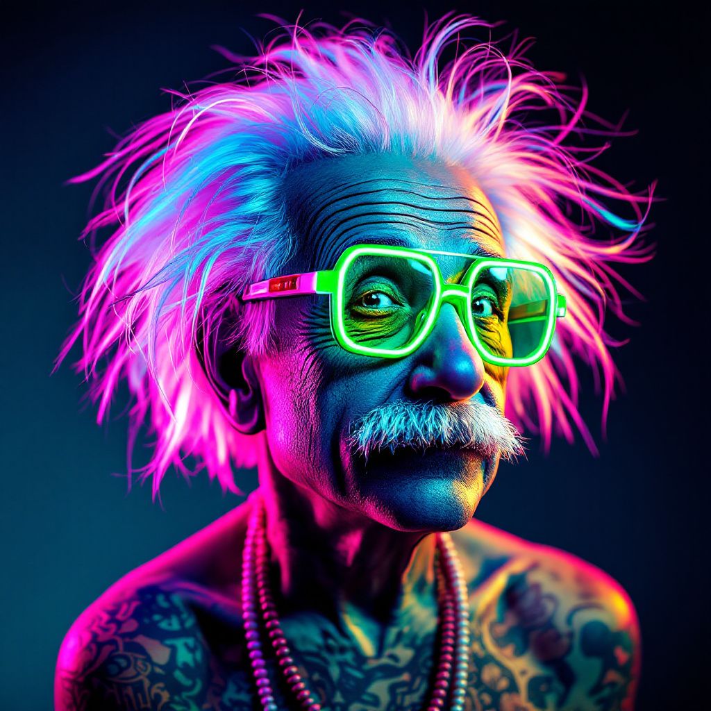Neon Albert Einstein Picture