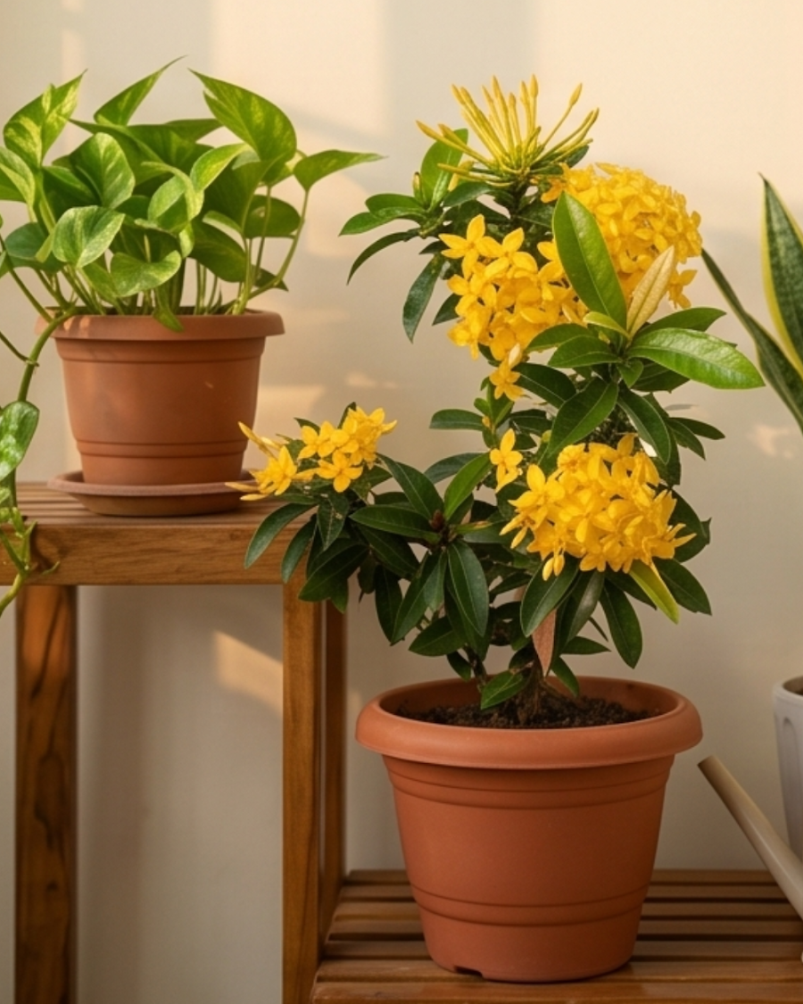Ixora Yellow Plant — view 4