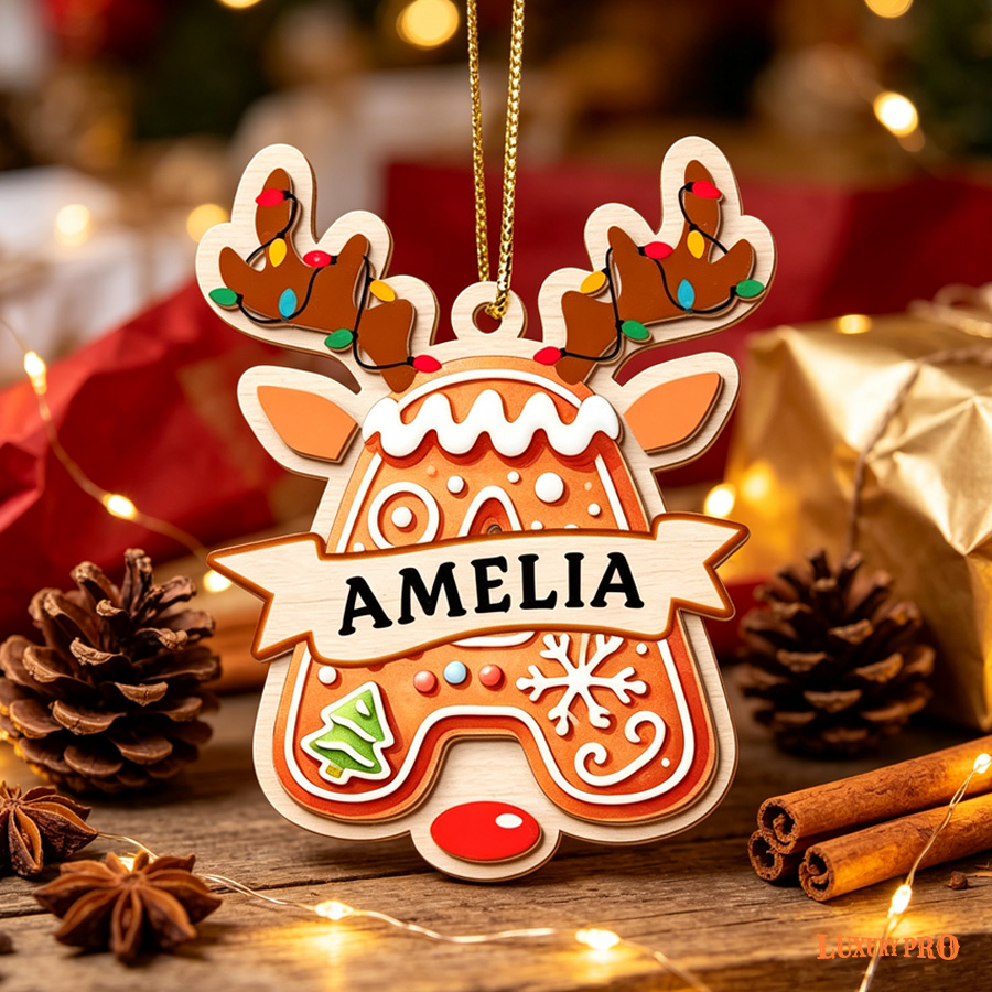 8cm Double-layer Wooden Ornament