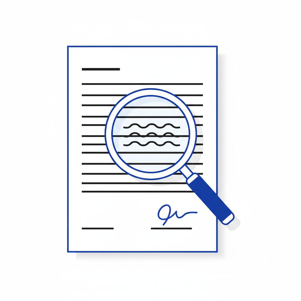 Minimal 2d vector closeup of a contract corner under a magnifying glass highlighting fine print with white background and blue accents what is the four square trick at a car dealership?
