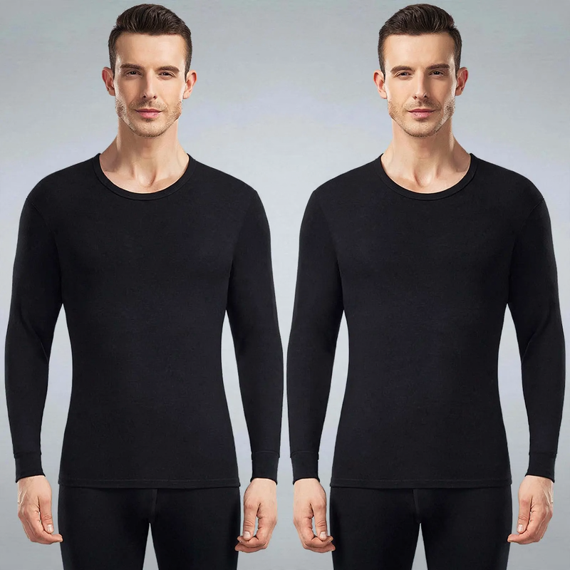 Padded Thermal Underwear Set, Round Neck