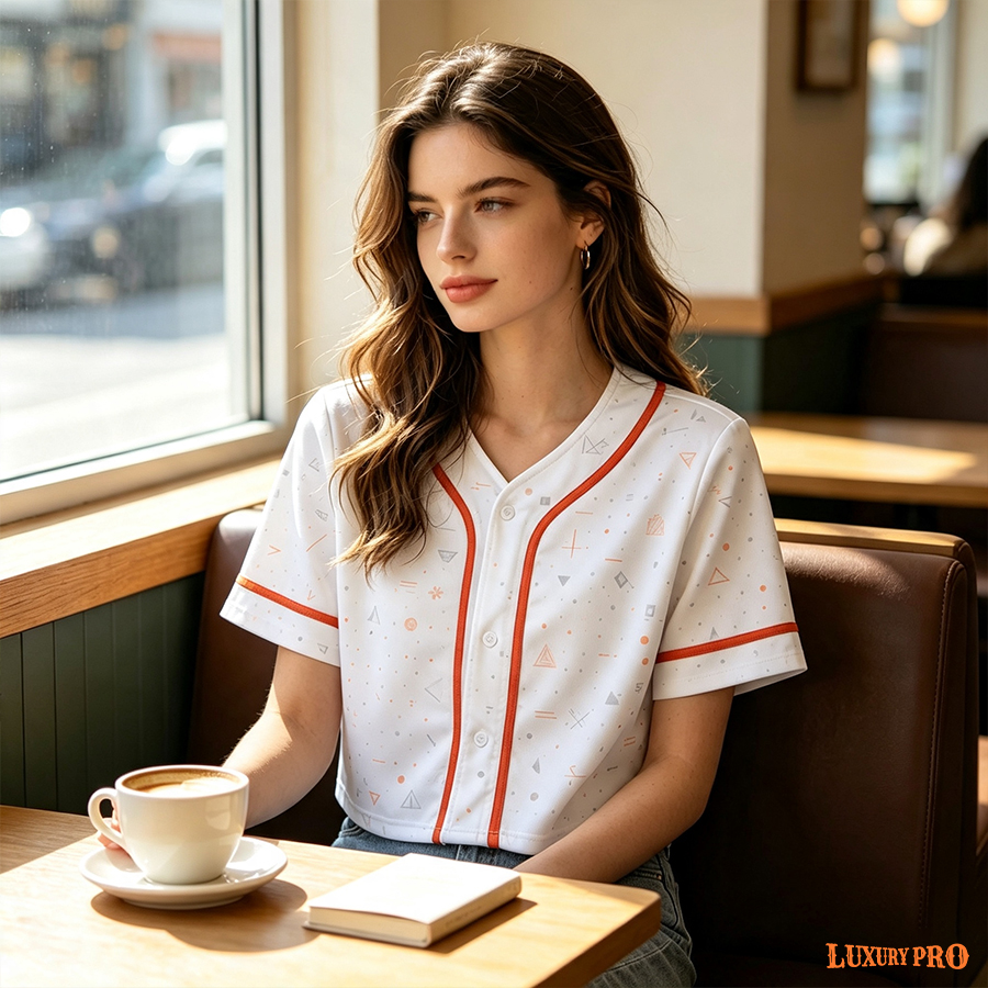 Real Strap Cropped Baseball Cardigan - Black Buttons