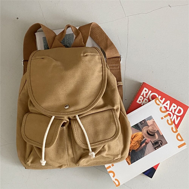 Linen Backpack, wear-resistant, drawstring
