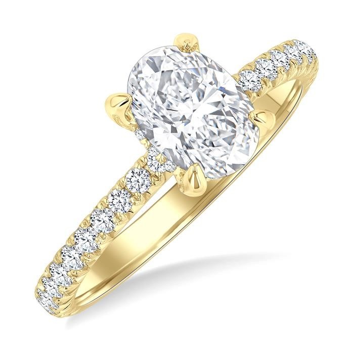 Oval Shape Semi-Mount Diamond Engagement Ring