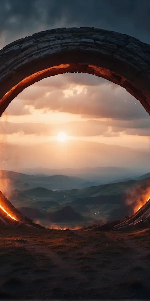 Ai Art, Digital Art, Portal, Science Fiction, Alien Planet 4K Wallpaper Background