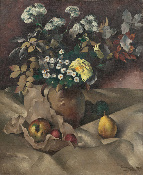 Still life with flowers pears andapples 1925
