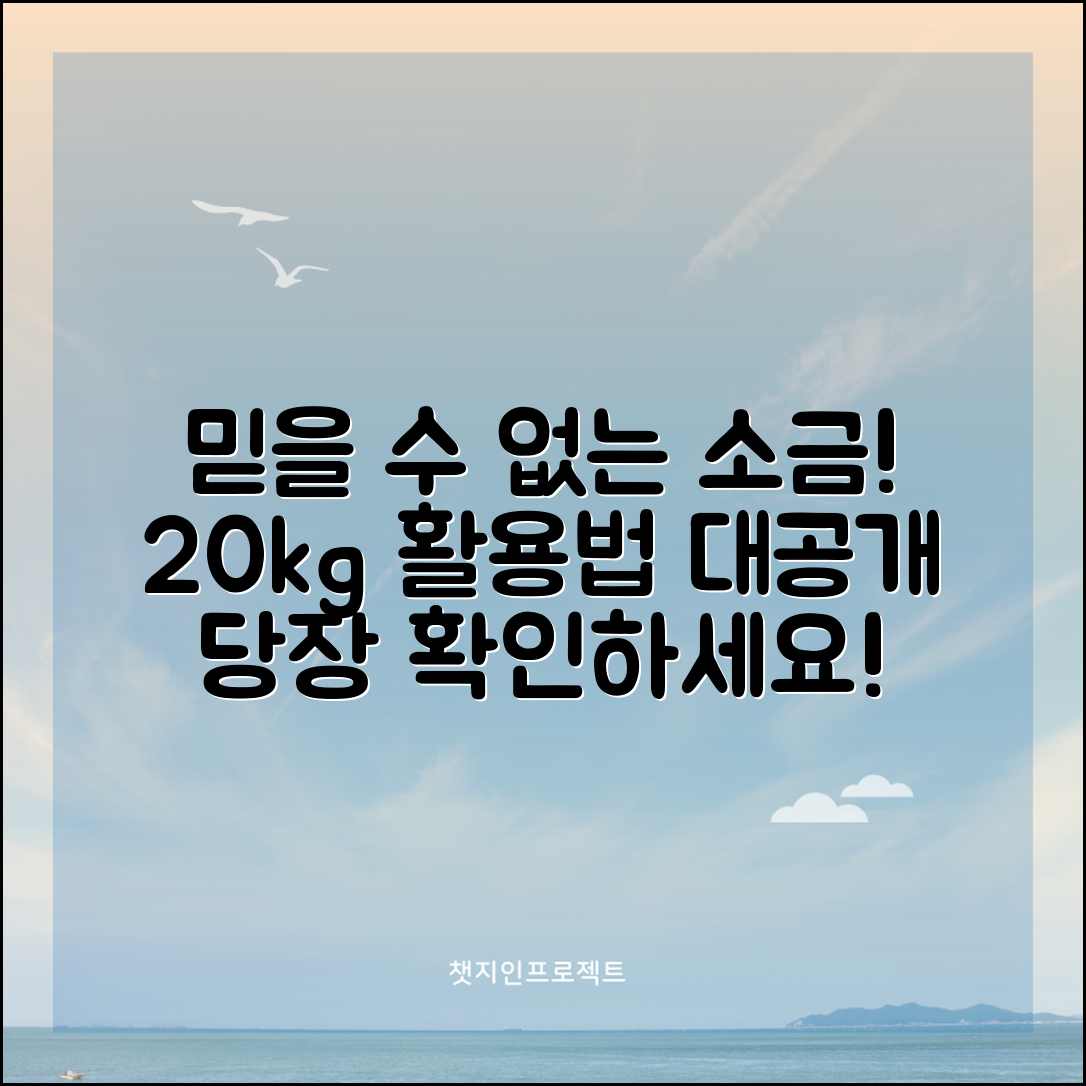 믿을 수 없는 소금20kg의 놀라운 활용법!