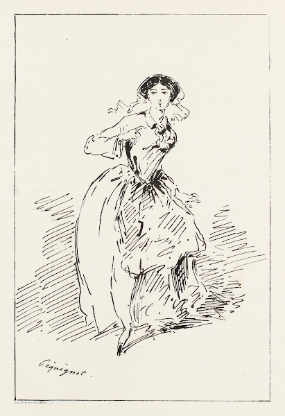 Femme courrant de face 1850