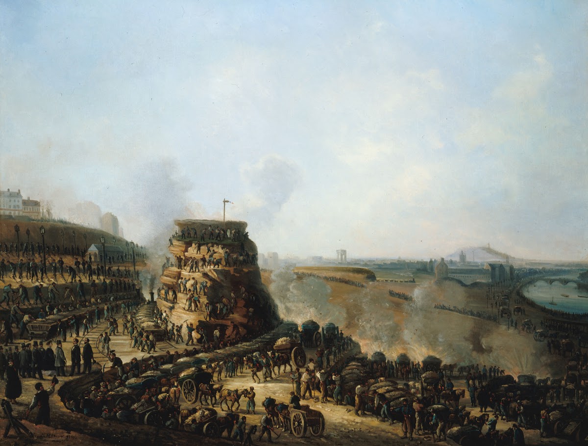 Visite de lempereur Napoléon III et de limpératrice Eugénie sur le chantier des