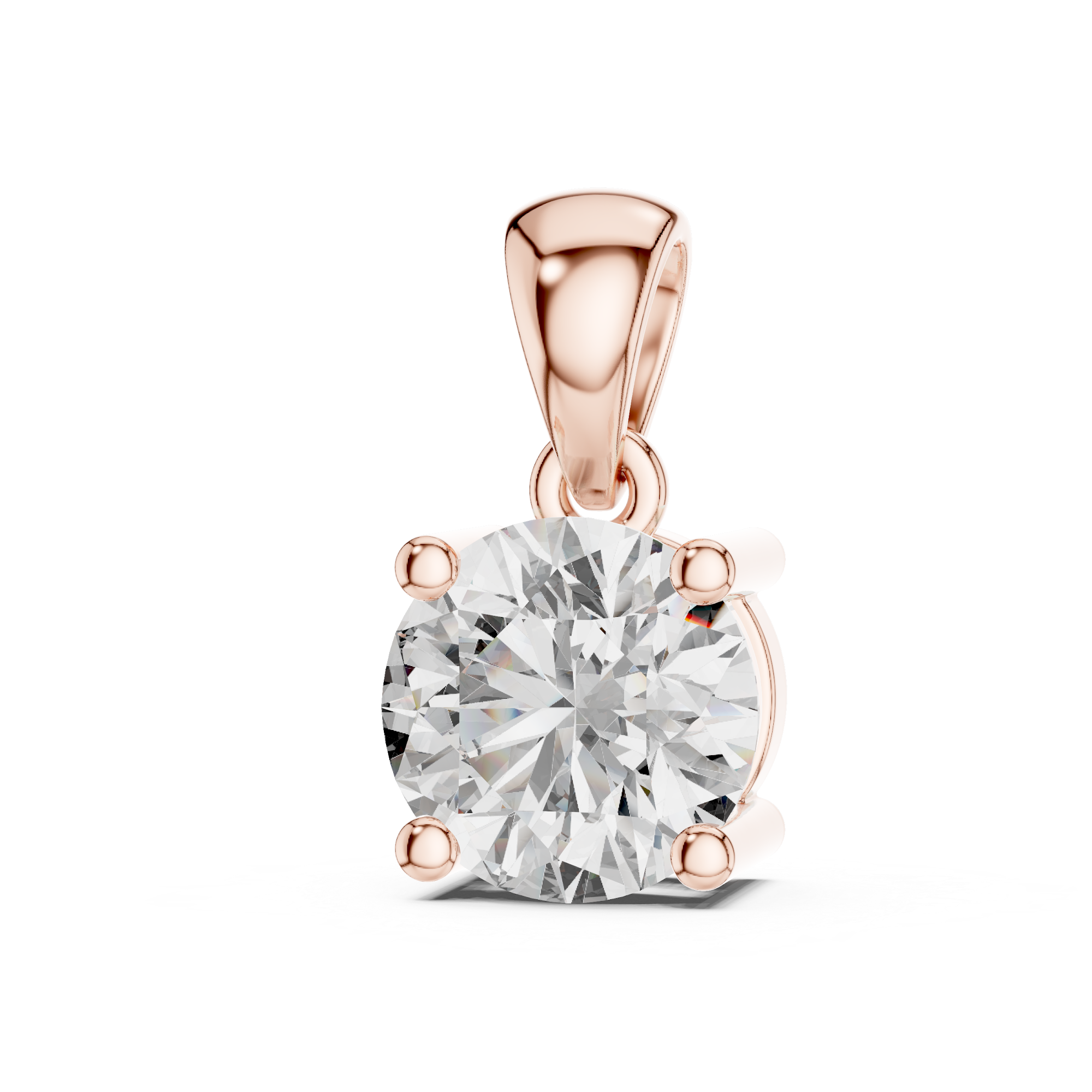 Lustrous Round Solitaire Chain Pendant