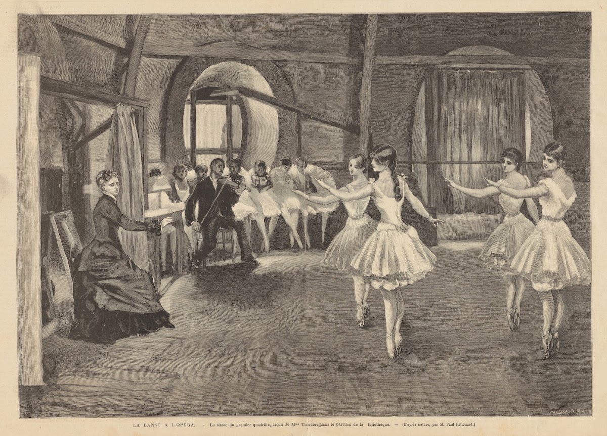 La danse a lOpéra la classe du premier quadrille leçon de Mme Théodore dans le p