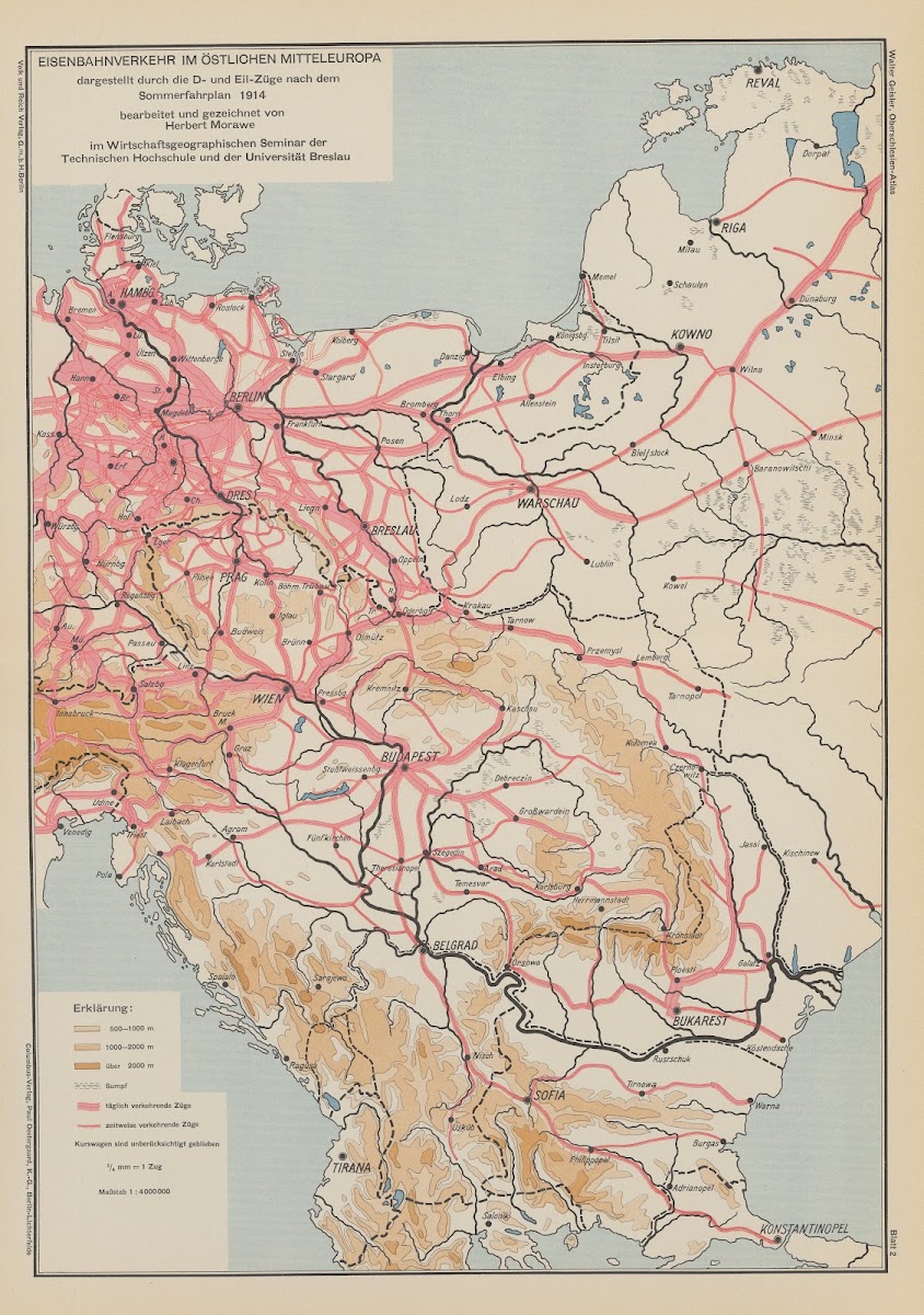 Eisenbahnverkehr im óstlichen Mitteleuropa 1938
