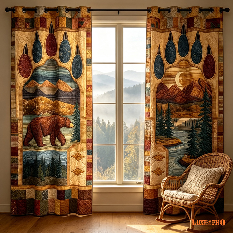 Free‑Motion Quilted Curtain