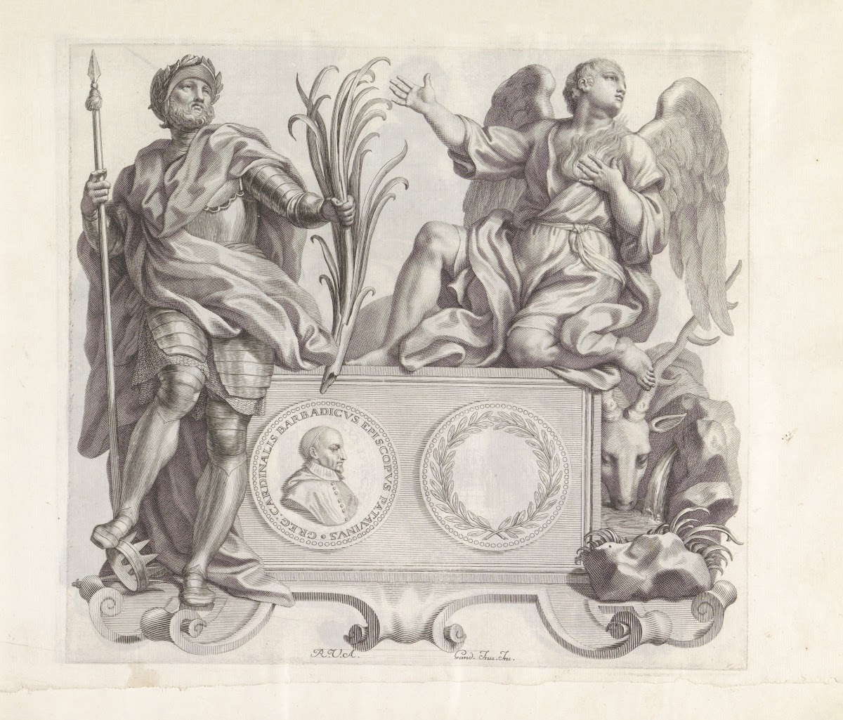 Portret van Gregorio Barbarigo en de personificatie Minachting voor de wereld en